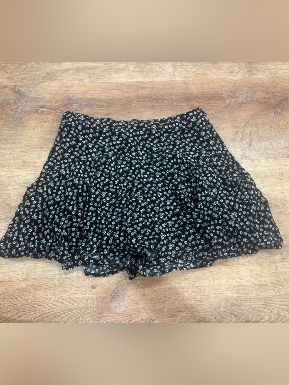Hollister Black Floral Mini Skirt